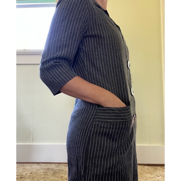 Vintage grey wabash stripe dress - Picture 2 of 9